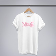 Lionel Messi 'Grafiti' Tişört | Beyaz